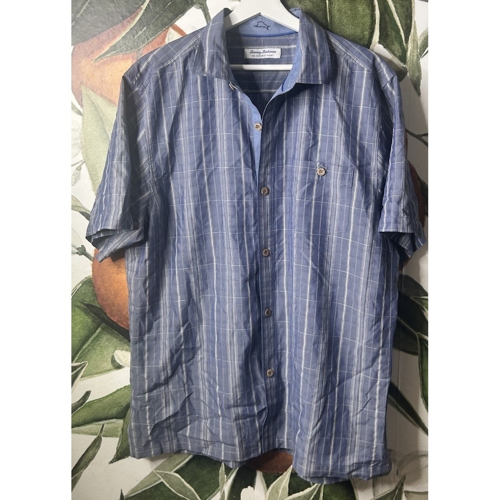 Tommy Bahama Large The Coconut Point Short Sleeve Button Front Shirt Coolmax